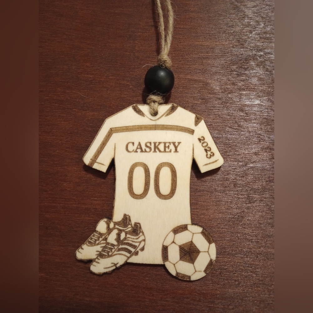 Personalized soccer jersey ornament